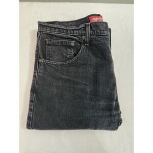 Arizona Jean Co Jeans Mens 36 (35) x 29 Black Relaxed Straight Classic Whiskers